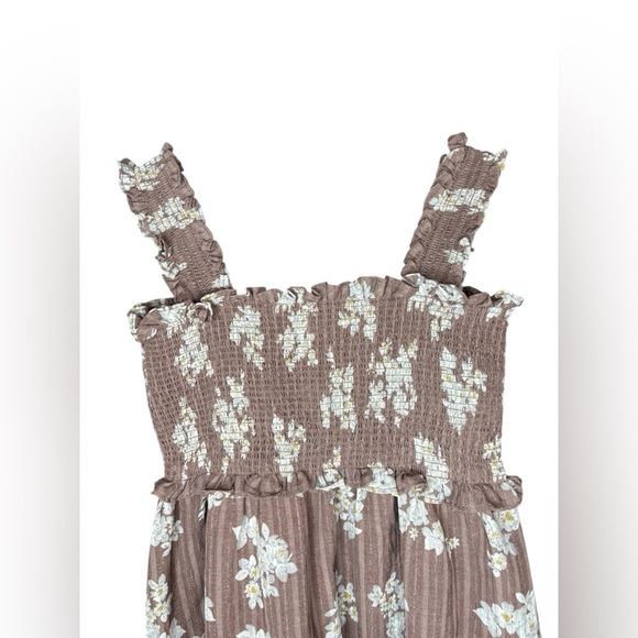 Rare Edition’s  Girls mocha floral maxi dress size 6X preloved - Picture 7 of 8